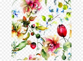 Pink flowers Painting Wallpaper - Beautiful watercolor flowers background 