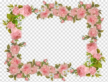 Pink flowers, Paper Borders and Frames Vintage clothing Flower Rose, flower frame transparent background PNG clipart