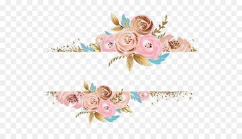 Pink flowers Rose Dress Gold - Rectangular border 