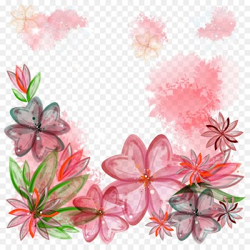 Pink flowers Stock photography - Hand painted colored floral vector 