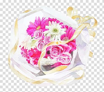 Pink flowers transparent background PNG clipart