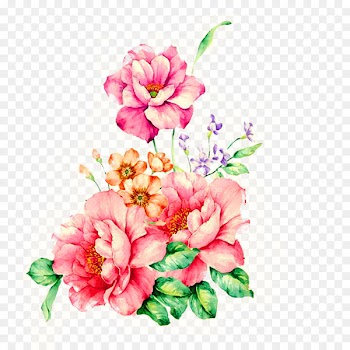 Pink flowers Watercolor painting - Peony painting 