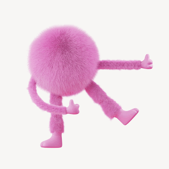 Pink fluffy monster, 3D rendering | Free Photo - rawpixel