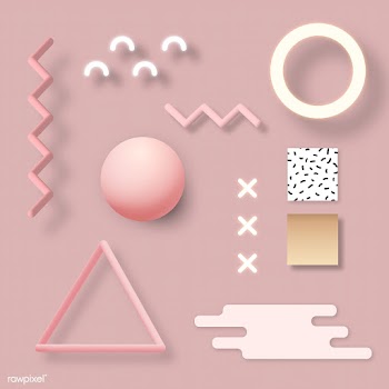 Pink geometric Memphis social banner set vector | Free  vector - 2281846