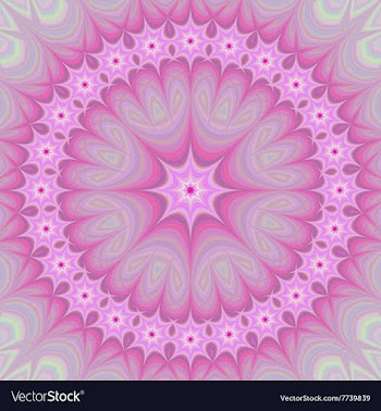 Pink girly mandala fractal design background vector image