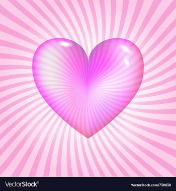  					Pink glassy heart vector image														