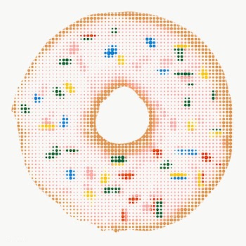 Pink glazed donut illustration halftone style  | Free  transparent png - 2337936