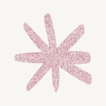 Pink glittery asterisk collage element | Free PSD - rawpixel