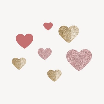 Pink & gold hearts, Valentine's | Free PSD - rawpixel