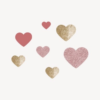 Pink & gold hearts, Valentine's | Free Vector - rawpixel