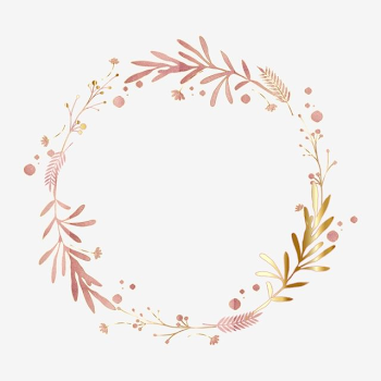 Pink Gold Leaf Floral Wreath Border, Luxurious, Shading, Floral ...