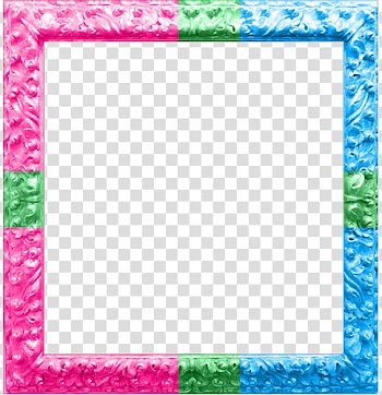 Pink, green, and blue frame transparent background PNG clipart