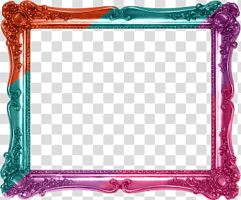 Pink, green, and orange frame transparent background PNG clipart