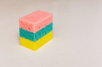 Pink Green And Yellow Cleaning Sponge