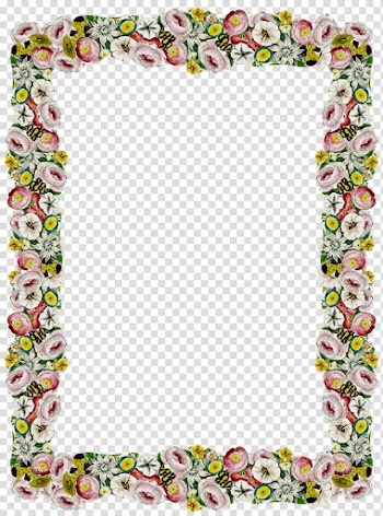 Pink, green, and yellow floral frame border, Borders and Frames Frames Vintage clothing , Vintage Border transparent background PNG clipart