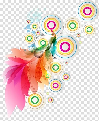 Pink, green, and yellow flower illustration, , Colorful abstract album transparent background PNG clipart