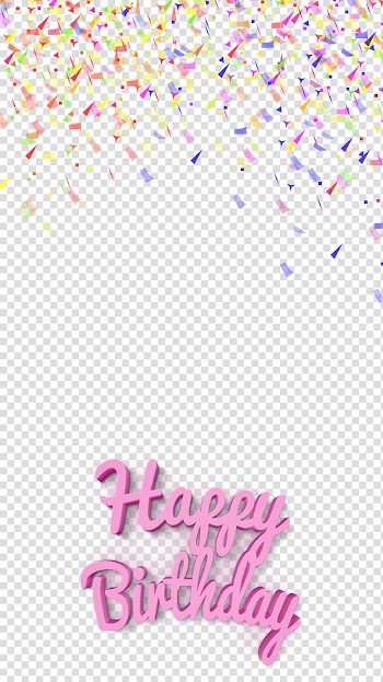Pink happy birthday text, Birthday Confetti Bitstrips , snapchat transparent background PNG clipart