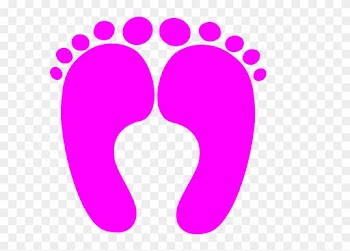 Pink Happy Feet Clip Art - Baby Foot Vektör