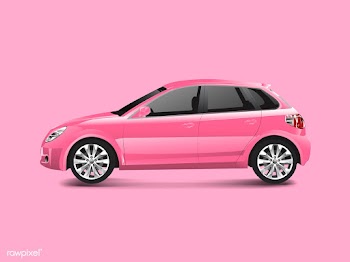 Pink hatchback car in a pink background vecto.. | Free stock vector - 540194