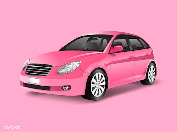 Pink hatchback car in a pink background vecto.. | Free stock vector - 540321
