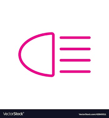 pink headlight signal line art icon