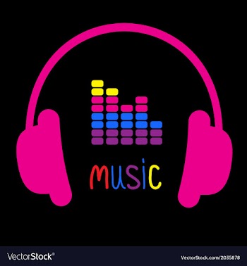  					Pink headphones equalizer and colorful word Music vector image														