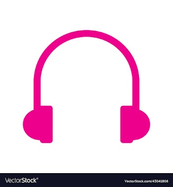 pink headphones or earphones icon