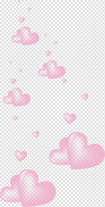 Pink heart falling , Petal Heart Pattern, Pretty Pink Heart transparent background PNG clipart