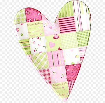 pink heart heart patchwork textile