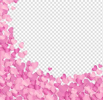 Pink heart illustration, frame, love transparent background PNG clipart