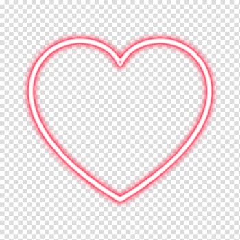 Pink heart illustration, Heart Icon, Neon Color transparent background PNG clipart
