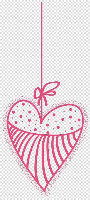 Pink heart illustration, Heart Valentine's Day , Decorative Heart transparent background PNG clipart