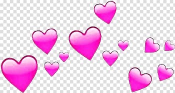 Pink heart illustration, PicsArt Studio Love Emoji Heart Sticker, Emoji transparent background PNG clipart