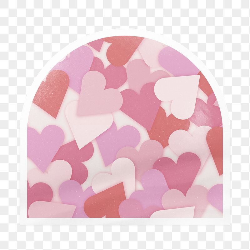 Pink heart pattern png arc | Free PNG - rawpixel