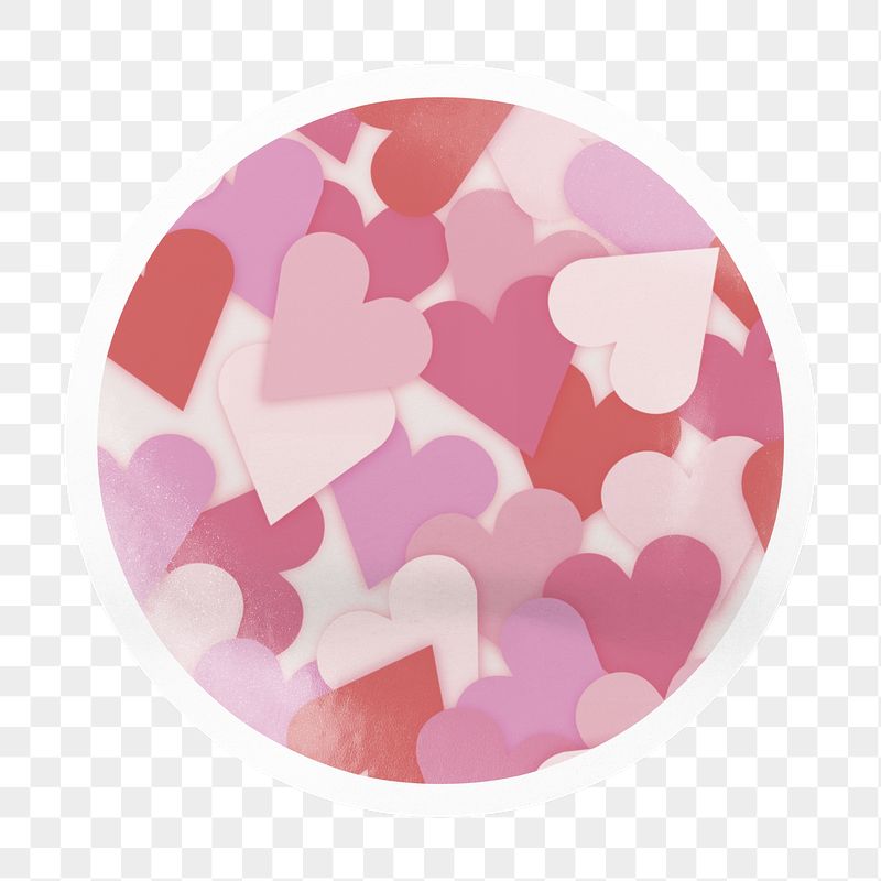 Pink heart pattern png badge | Free PNG - rawpixel