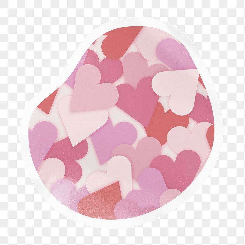 Pink heart pattern png badge | Free PNG - rawpixel