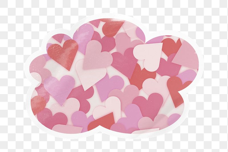 Pink heart pattern png cloud | Free PNG - rawpixel