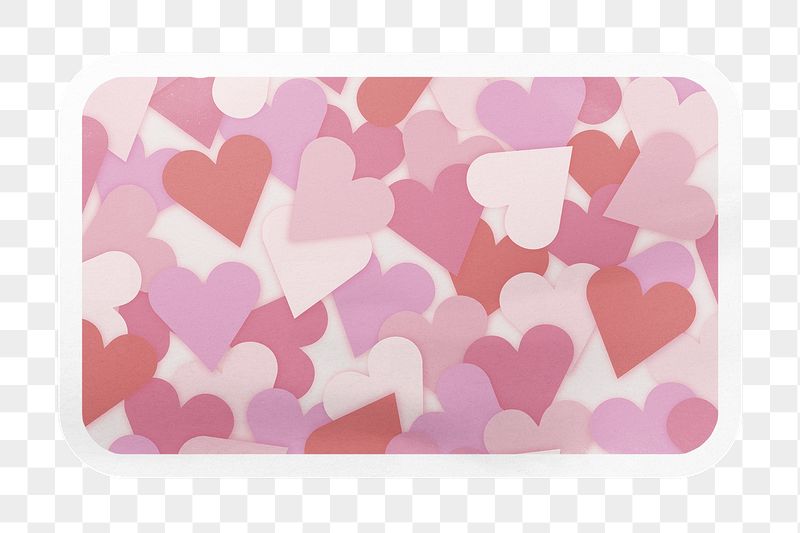 Pink heart pattern png rectangle | Free PNG - rawpixel