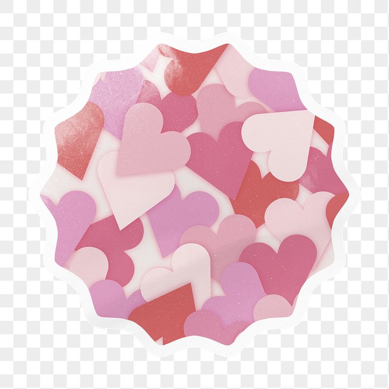 Pink heart pattern png starburst | Free PNG - rawpixel