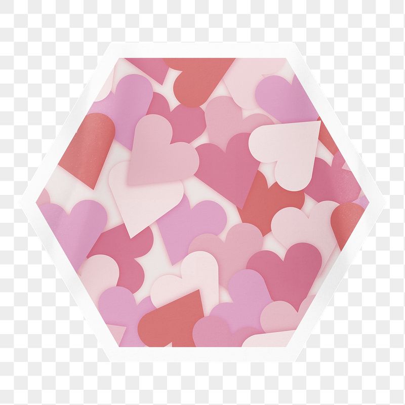 Pink heart pattern png sticker, | Free PNG - rawpixel