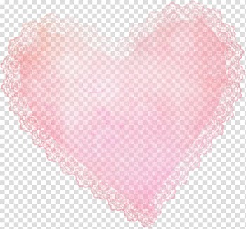 Pink heart pillow illustration, Pink Heart Icon, Pink Lace Heart transparent background PNG clipart