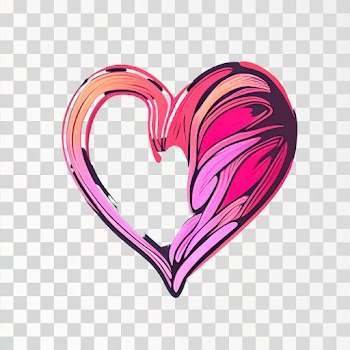 Pink Heart PNG, transparent backgroud