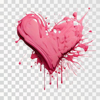 Pink Heart PNG, transparent backgroud