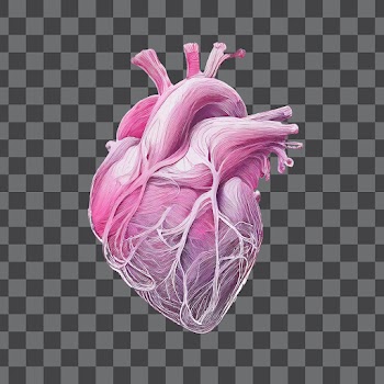 Pink Heart PNG, transparent backgroud