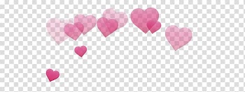 Pink hearts illustration, Heart PicsArt Studio Desktop Valentine's Day Sticker, blushing emoji transparent background PNG clipart