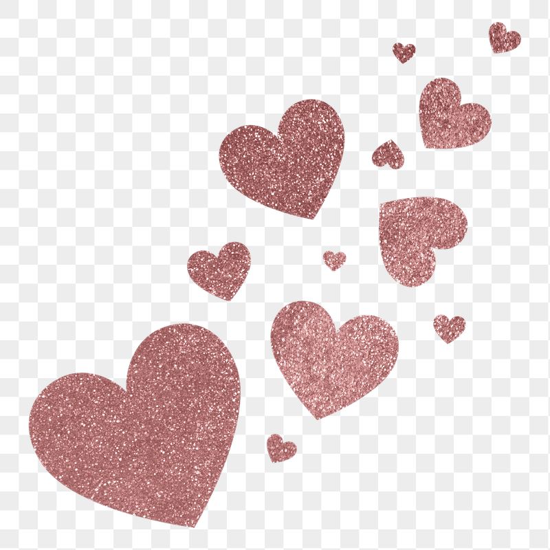 Pink hearts png sticker, glittery | Free PNG - rawpixel