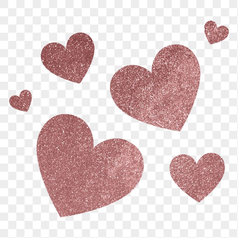Pink hearts png sticker, glittery | Free PNG - rawpixel
