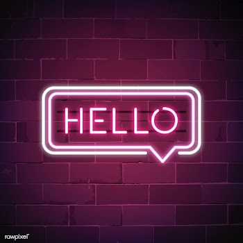 Pink hello in a speech bubble neon sign vecto.. | Free stock vector - 537632