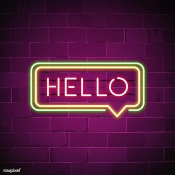 Pink hello in a speech bubble neon sign vecto.. | Free stock vector - 537690