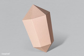Pink hexagonal prism paper craft on a gray background | Free  psd mockup - 2340251